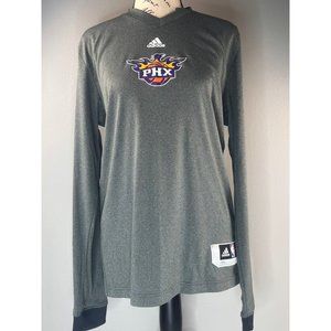 Phoenix Suns Gray Long Sleeve V-Neck Shirt Adidas Mens M